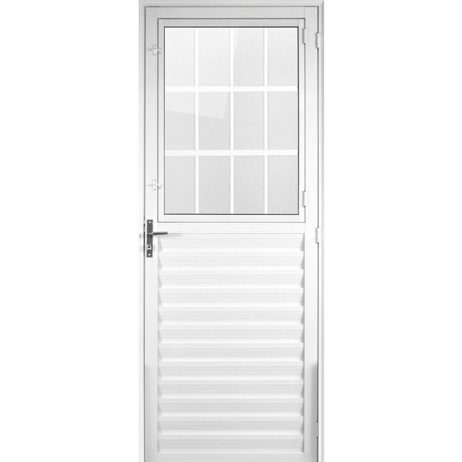 Porta Postigo de Alumínio 210x80cm Branco da Aluvid